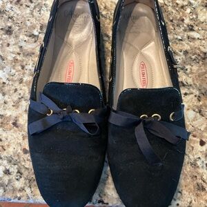 Amalfi Black Suede Loafers with Ribbon Detail